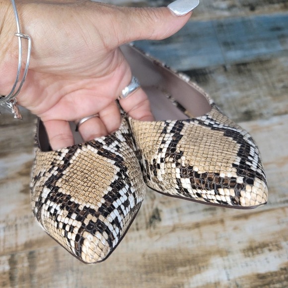 ANTHROPOLOGIE SERAPHINA SNAKESKIN EMBOSSED LEATHER POINTED TOE BLOCK HEE… - Picture 13 of 15